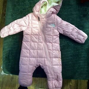 The North Face Light Pink Kids Puffer Snowsuit